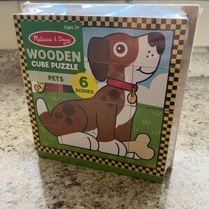 Melissa & Doug Wooden Cube Puzzle - Pets Theme